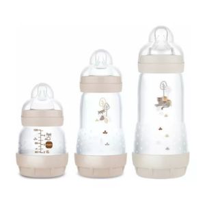 Kit com 3 Mamadeiras Bico de Silicone Easy Start 130260320ml Neutra MAM
